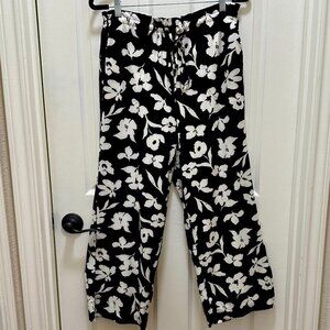 Jules & Leopold Summer Pants Women's Size M Floral Print Crop Wide Legs Flowy